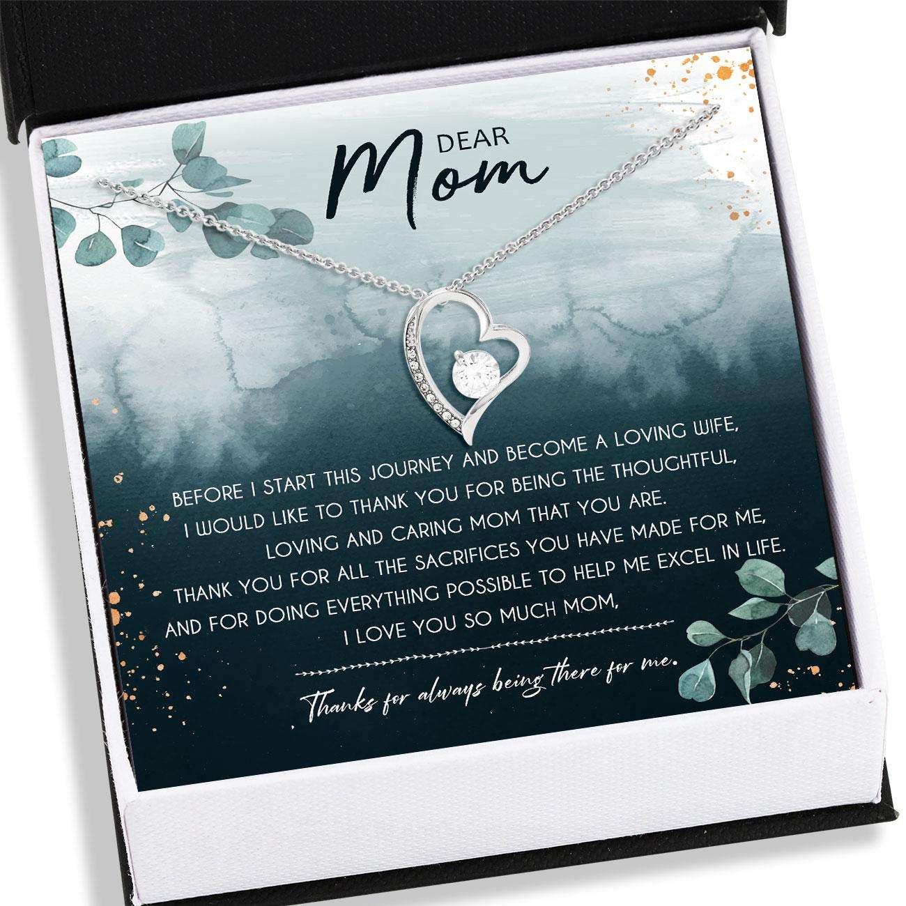 Mom Necklace, Dear Mom, Thank You Necklace Card “ Forever Love Necklace “ Jewelry For Mother, Mom Gifts Gifts for Mother (Mom) Rakva