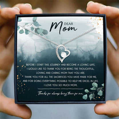 Mom Necklace, Dear Mom, Thank You Necklace Card “ Forever Love Necklace “ Jewelry For Mother, Mom Gifts Gifts for Mother (Mom) Rakva