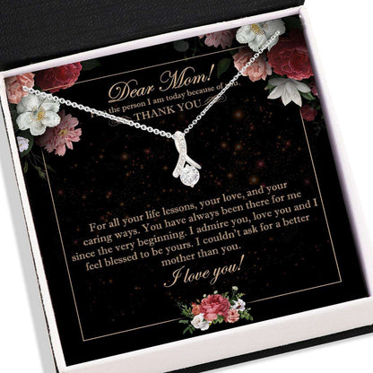 Mom Necklace, Dear My Mom Necklace Card “ Alluring Beauty Necklace “ Jewelry For Mom, Parents Gifts Gifts for Mother (Mom) Rakva