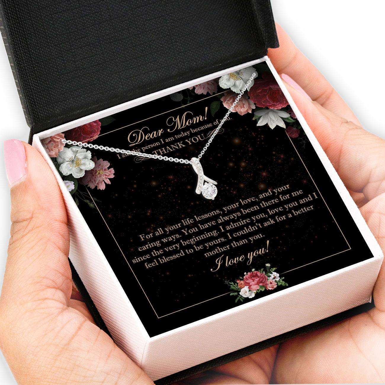 Mom Necklace, Dear My Mom Necklace Card “ Alluring Beauty Necklace “ Jewelry For Mom, Parents Gifts Gifts for Mother (Mom) Rakva