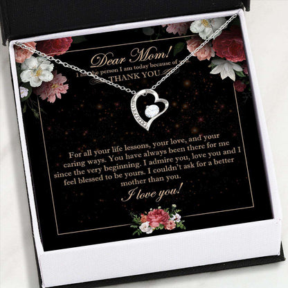 Mom Necklace, Dear My Mom Necklace Card “ Forever Love Necklace “ Jewelry For Mom, Parents Gifts Gifts for Mother (Mom) Rakva