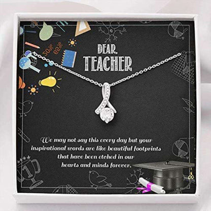 Mom Necklace, Dear Teacher Necklace Gift For Teacher From Student Love Always Gifts for Mother (Mom) Rakva