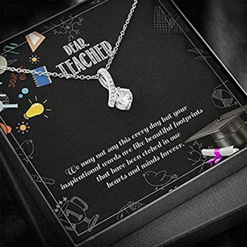 Mom Necklace, Dear Teacher Necklace Gift For Teacher From Student Love Always Gifts for Mother (Mom) Rakva