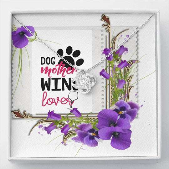 Mom Necklace, Dog Mother Wins Lover Orchid Flowers Love Knot Necklace Gift For Mom Gifts for Mother (Mom) Rakva