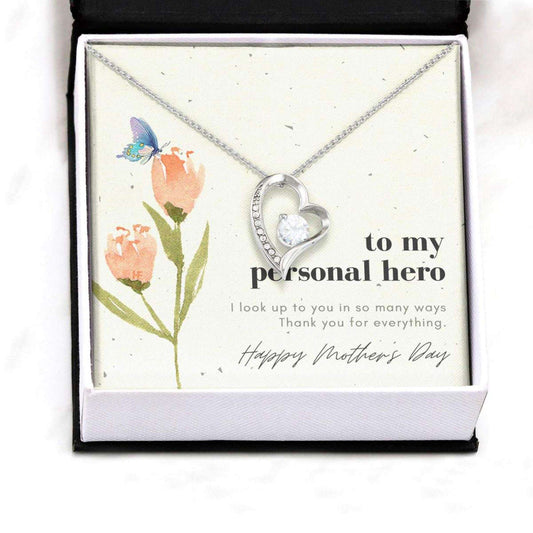 Mom Necklace, Elegant Gift For Mom Your Personal Hero On Mother’S Day With Flower And Butterfly Forever Love Necklaces Gifts for Mother (Mom) Rakva