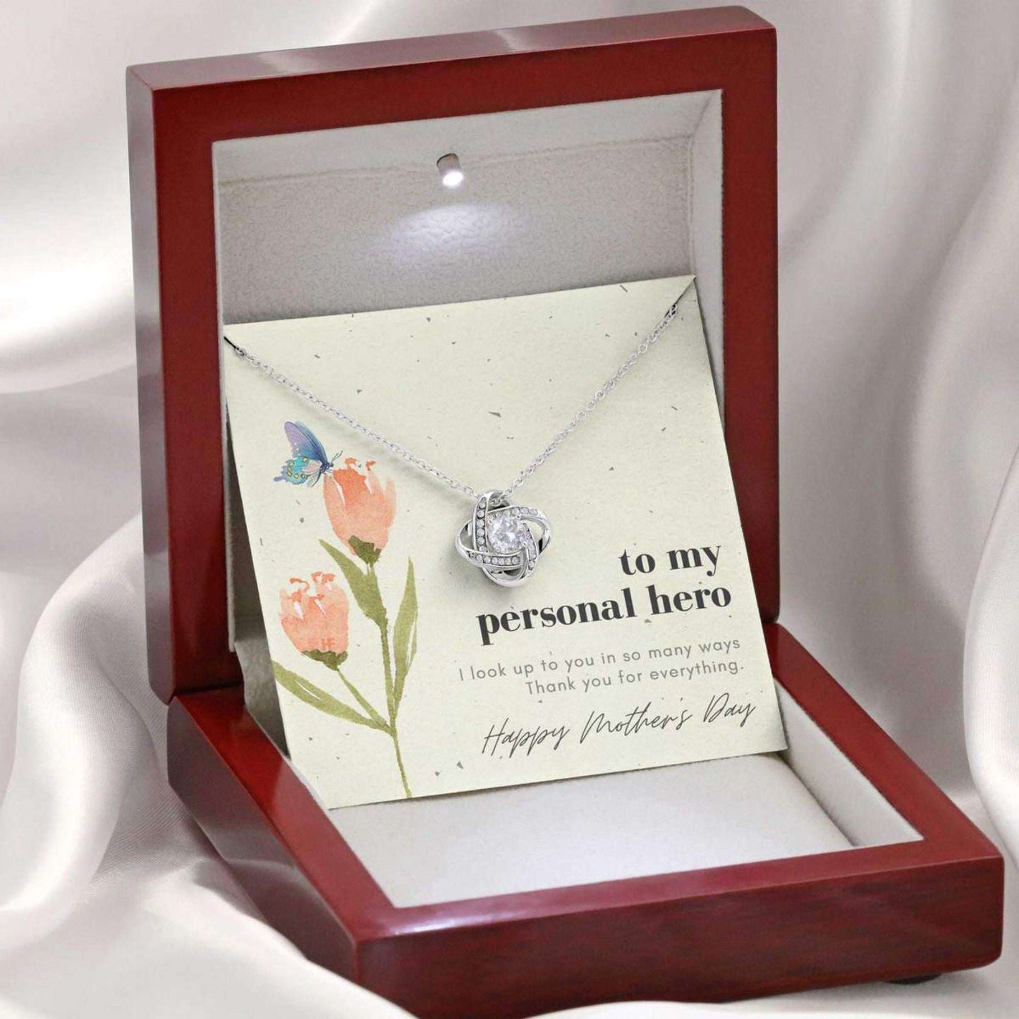 Mom Necklace, Elegant Gift For Mom Your Personal Hero On Mother’S Day With Flower And Butterfly Necklace Gifts for Mother (Mom) Rakva