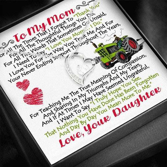 Mom Necklace, Farmer Daughter Gift For Mom Forever Love Necklace You Mean More To Me Gifts For Daughter Rakva