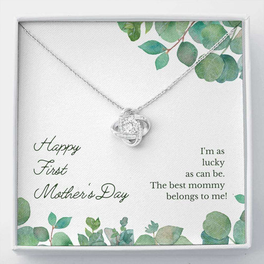 Mom Necklace, First Mother’S Day Love Knot Necklace Gifts for Mother (Mom) Rakva