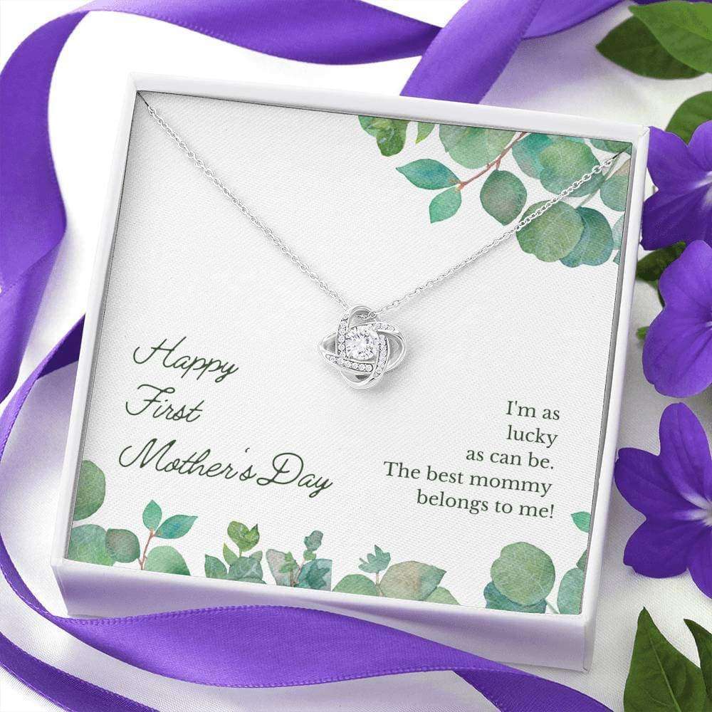 Mom Necklace, First Mother’S Day Love Knot Necklace Gifts for Mother (Mom) Rakva