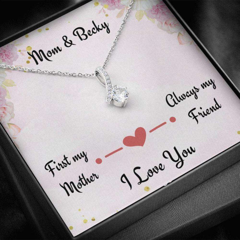 Mom Necklace, First My Mom Always My Friend, Personalized Gift For Mom, Birthday Christmas Gift For Mom Gifts for Mother (Mom) Rakva