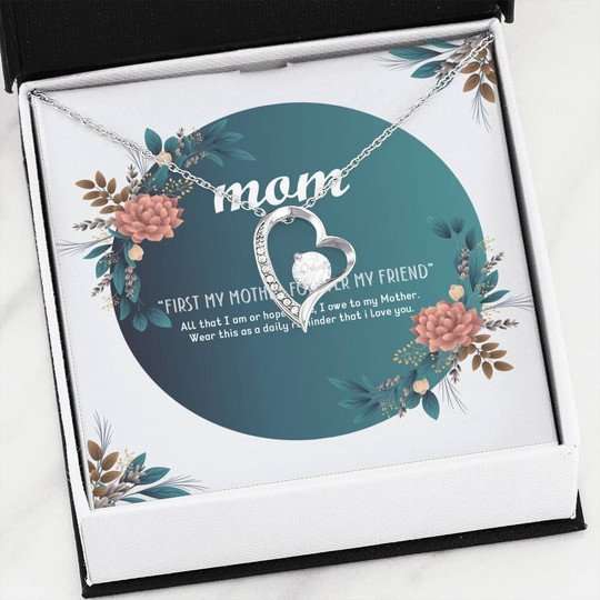 Mom Necklace, First My Mom Forever My Friend Forever Love Necklace For Mom Gifts for Mother (Mom) Rakva