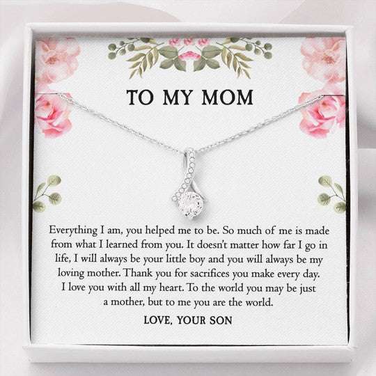 Mom Necklace, Flower Gift For Mom Your Are The World Alluring Beauty Necklace Gifts for Mother (Mom) Rakva