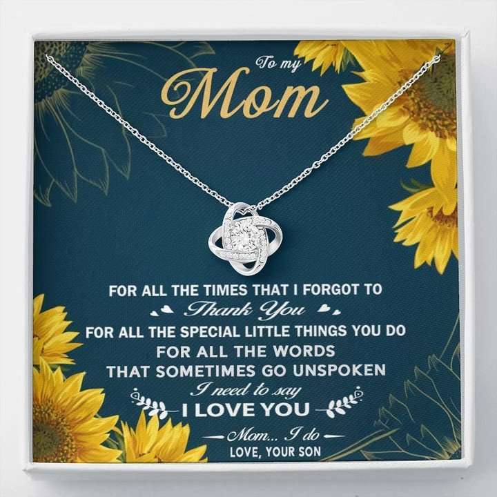 Mom Necklace, For All The Times That I Forgot To Thank You Love Knot Necklace For Mom Gifts for Mother (Mom) Rakva