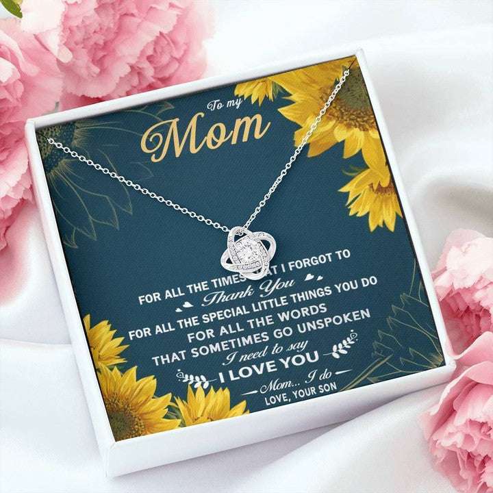 Mom Necklace, For All The Times That I Forgot To Thank You Love Knot Necklace For Mom Gifts for Mother (Mom) Rakva