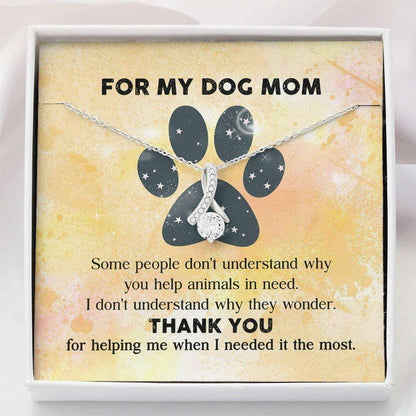 Mom Necklace, For My Dog Mom Necklace “ Thank You For Helping Me Necklace Gifts for Mother (Mom) Rakva