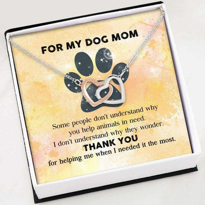 Mom Necklace, For My Dog Mom Necklace “ Thank You For Helping Me Necklace With Gift Box Gifts for Mother (Mom) Rakva