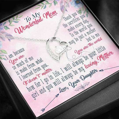 Mom Necklace, Forever Love Necklace Daughter Gift For Mom You Are The World Gifts For Daughter Rakva