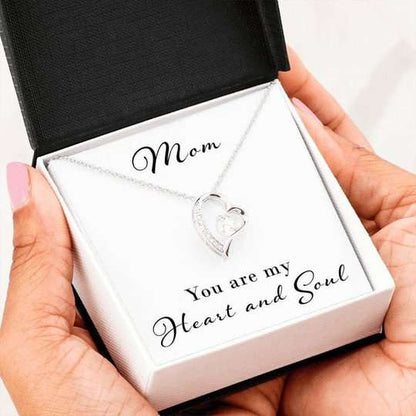 Mom Necklace, Forever Love Necklace For Mom You Are My Heart And Soul Gifts for Mother (Mom) Rakva