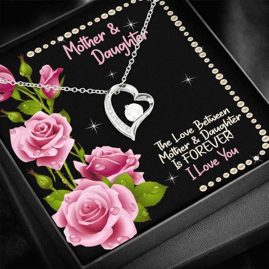 Mom Necklace, Forever Love Necklace Gift For Mom Love Between Mother And Daughter Is Forever Gifts For Daughter Rakva