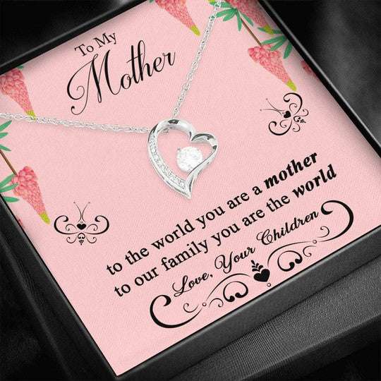 Mom Necklace, Forever Love Necklace Gift For Mom You Are The World Gifts for Mother (Mom) Rakva