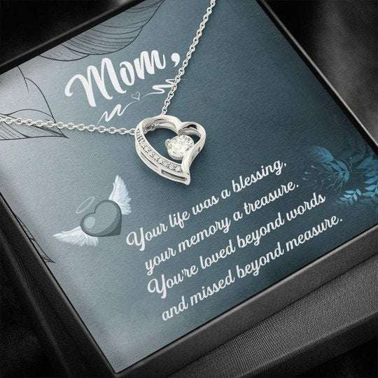 Mom Necklace, Forever Love Necklace Gift For Mom Your Life Was A Blessing Gifts for Mother (Mom) Rakva