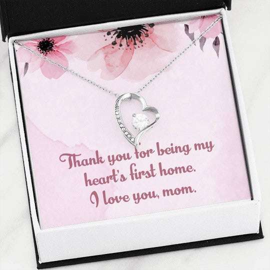 Mom Necklace, Forever Love Necklace Thanks For Being My Heart’S First Home For Mom Gifts for Mother (Mom) Rakva