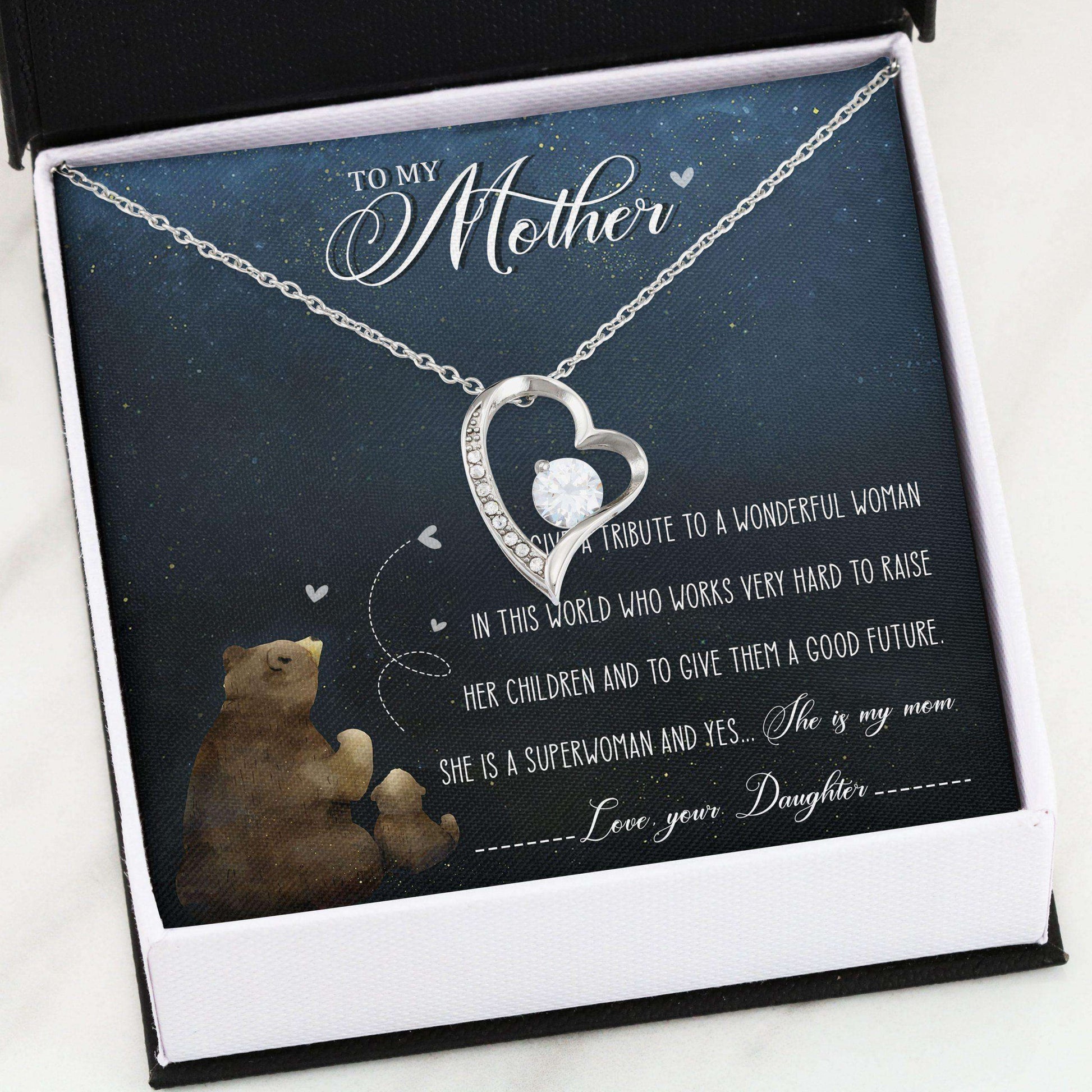 Mom Necklace, Forever Love Necklace “ To My Mother Mother’S Day Necklace Gifts for Mother (Mom) Rakva