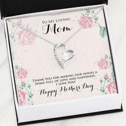 Mom Necklace, Forever Love Necklace With Old Rose Message Card For Mom Gifts for Mother (Mom) Rakva