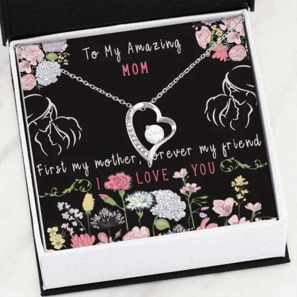 Mom Necklace, Forever My Friend Flower Garden Forever Love Necklace Gift For Mom Valentines For Mom Gifts for Mother (Mom) Rakva