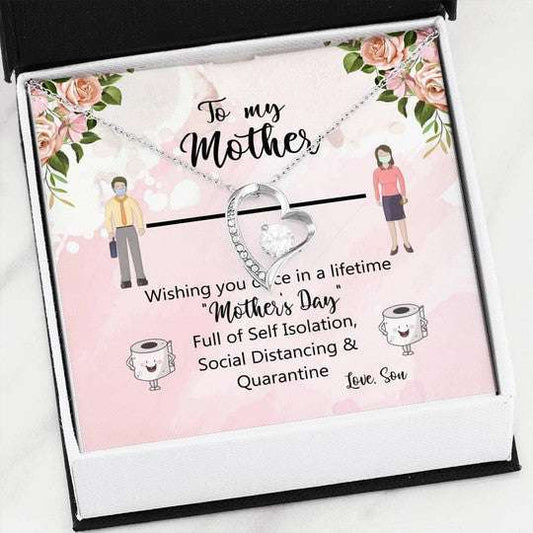 Mom Necklace, Full Of Self Isolation Forever Love Necklace Gift For Mom Gifts for Mother (Mom) Rakva