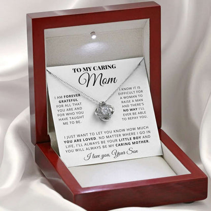 Mom Necklace, Gift For Caring Mom From Son Love Knot Necklace Gifts for Mother (Mom) Rakva