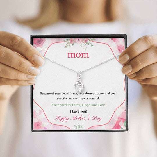 Mom Necklace, Gift For Mom Alluring Beauty Necklace Anchored In Faith Hope And Love Gifts for Mother (Mom) Rakva