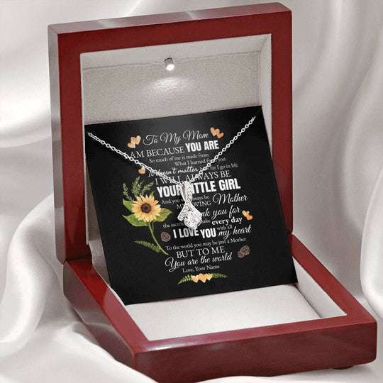 Mom Necklace, Gift For Mom Alluring Beauty Necklace I Am Because You Are Gifts for Mother (Mom) Rakva