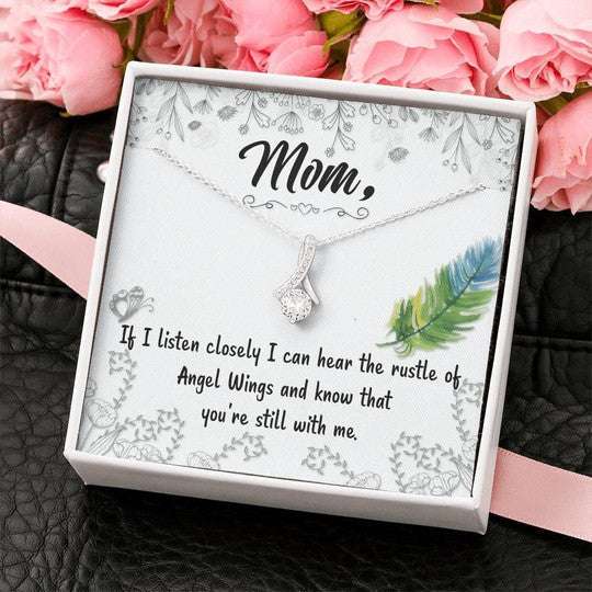 Mom Necklace, Gift For Mom Alluring Beauty Necklace I Can Hear The Rustle Of Angel Wings Gifts for Mother (Mom) Rakva