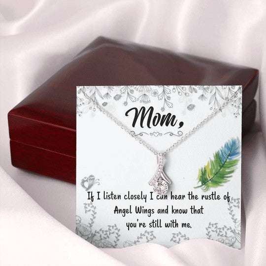 Mom Necklace, Gift For Mom Alluring Beauty Necklace I Can Hear The Rustle Of Angel Wings Gifts for Mother (Mom) Rakva