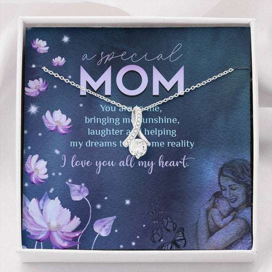 Mom Necklace, Gift For Mom Alluring Beauty Necklace Love You With All My Heart Gifts for Mother (Mom) Rakva