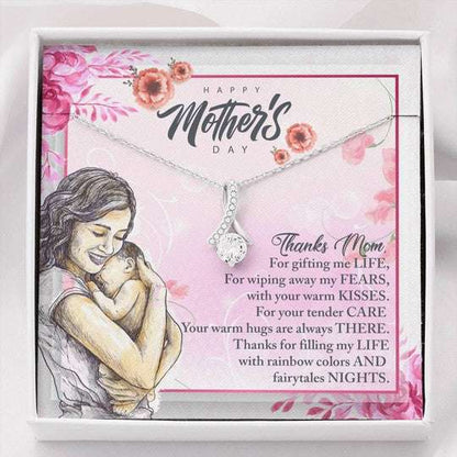 Mom Necklace, Gift For Mom Alluring Beauty Necklace Thanks For Gifting My Life Gifts for Mother (Mom) Rakva