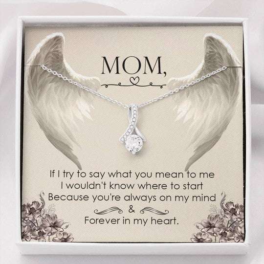 Mom Necklace, Gift For Mom Alluring Beauty Necklace You Are Always In My Heart Gifts for Mother (Mom) Rakva