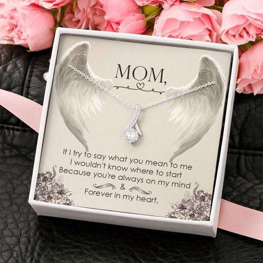 Mom Necklace, Gift For Mom Alluring Beauty Necklace You Are Always In My Heart Gifts for Mother (Mom) Rakva