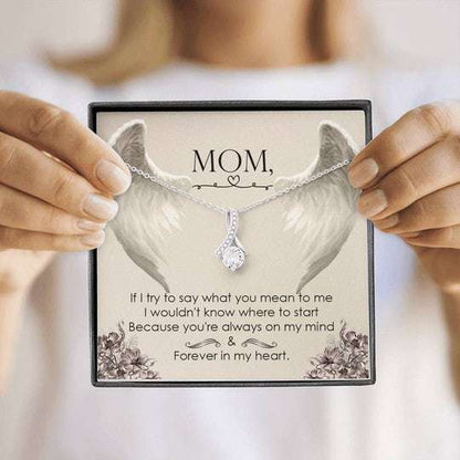 Mom Necklace, Gift For Mom Alluring Beauty Necklace You’Re Always On My Mind Gifts for Mother (Mom) Rakva