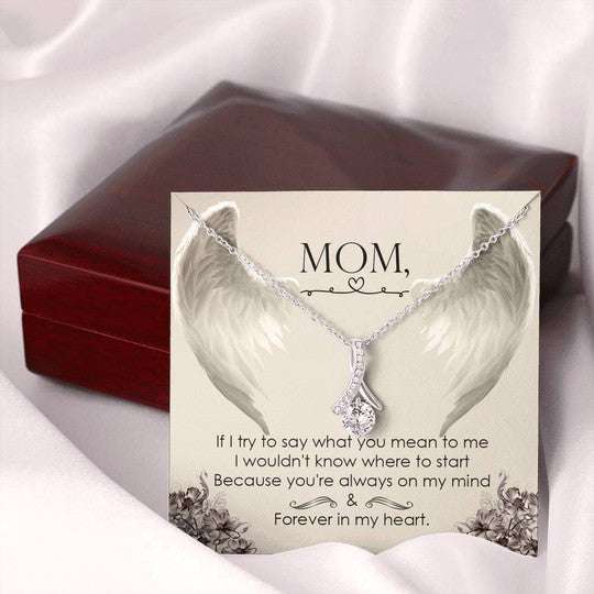 Mom Necklace, Gift For Mom Alluring Beauty Necklace You’Re Always On My Mind Gifts for Mother (Mom) Rakva