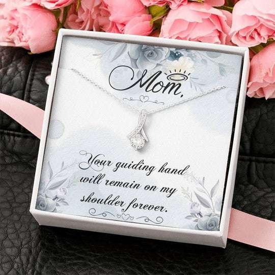 Mom Necklace, Gift For Mom Beauty Necklace Your Guiding Hand Will Remain On My Shoulder Gifts for Mother (Mom) Rakva