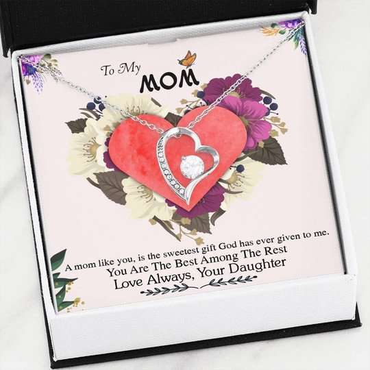 Mom Necklace, Gift For Mom Butterfly You’Re The Best Among The Rest Forever Love Necklace Gifts for Mother (Mom) Rakva