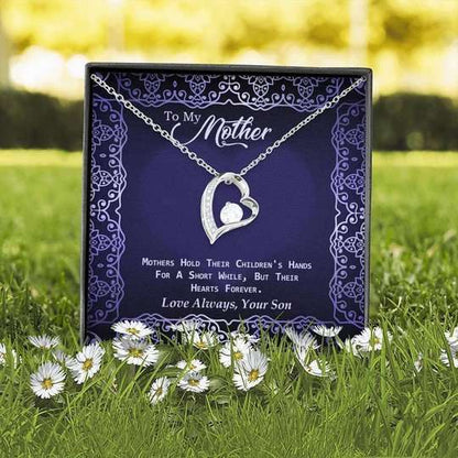 Mom Necklace, Gift For Mom Forever Love Necklace A Mothers Hold Their Childrev’S Hearts Forever Gifts for Mother (Mom) Rakva