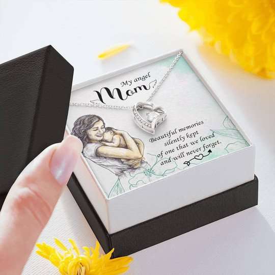 Mom Necklace, Gift For Mom Forever Love Necklace Beautiful Memories Will Never Forget Gifts for Mother (Mom) Rakva