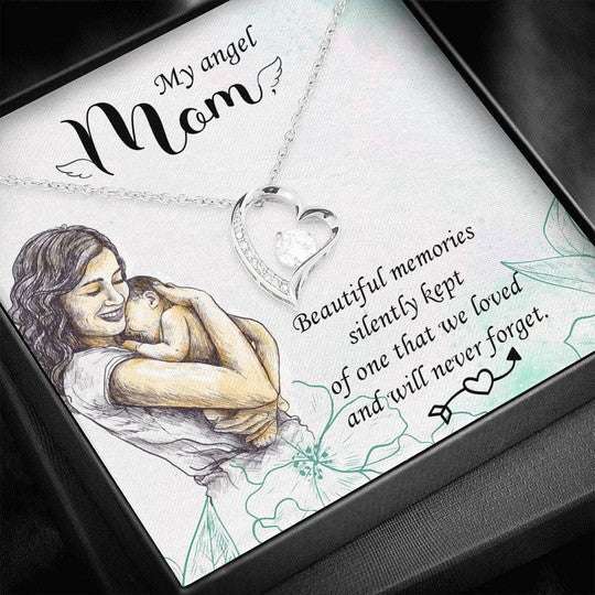 Mom Necklace, Gift For Mom Forever Love Necklace Beautiful Memories Will Never Forget Gifts for Mother (Mom) Rakva