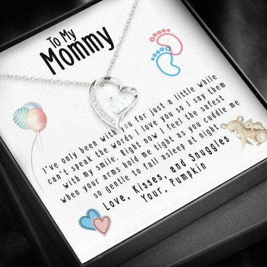 Mom Necklace, Gift For Mom Forever Love Necklace I Feel The Safest In Your Arm Gifts for Mother (Mom) Rakva