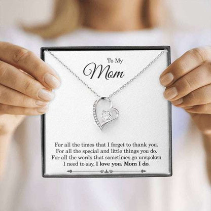 Mom Necklace, Gift For Mom Forever Love Necklace I Love You Mom I Do Gifts for Mother (Mom) Rakva