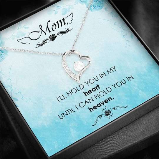 Mom Necklace, Gift For Mom Forever Love Necklace I’Ll Hold You In My Heart Gifts for Mother (Mom) Rakva