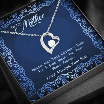 Mom Necklace, Gift For Mom Forever Love Necklace Mothers Hold Their Children’S Hearts Forever Gifts for Mother (Mom) Rakva